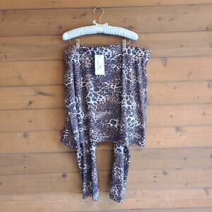 Sweet Lemon Thyme Legging Midi Skirt Modest NWT 3X Leopard Sweat Wick Quick Dry